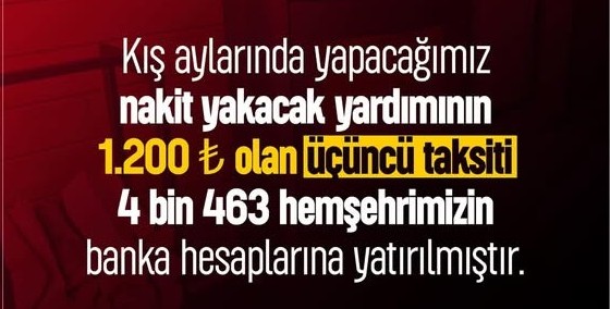 Sivas'ta Nakit Yakacak Yardımı Hesaplara Yatırıldı-SİVAS GAZETE HABER-RADYO BORA