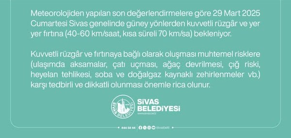 metorolojiden uyarı-sivas gazete haber-radyo bora