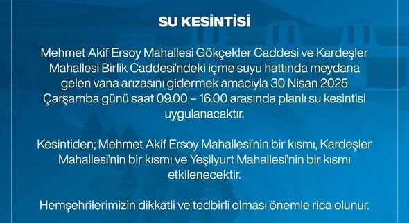 su kesintisi sivas-sivas gazete haber-radyo bora