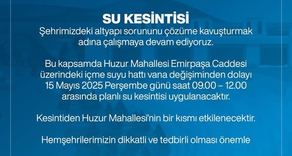 15 mayıs 2025 sivasta su kesintisi-sivas gazete haber -radyo bora
