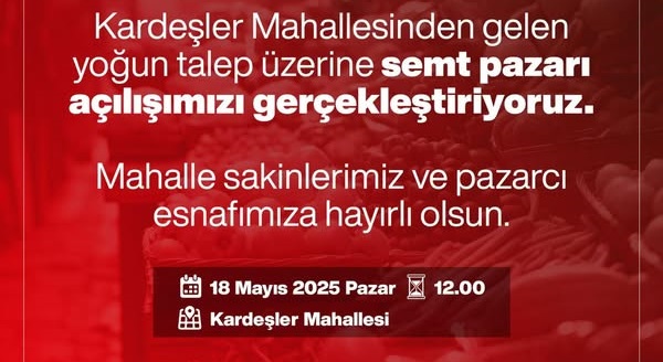 Kardeşler Mahallesi’ne Semt Pazarı Geliyor-sivas gazete haber-radyobora