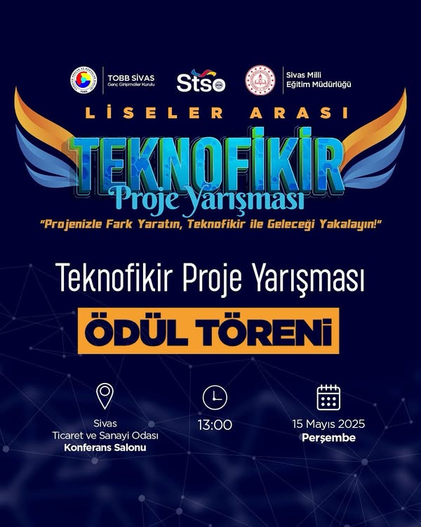Liseler Arası Teknofikir Proje Yarışması Ödül Tören-sivas gazete haber-radyo bora