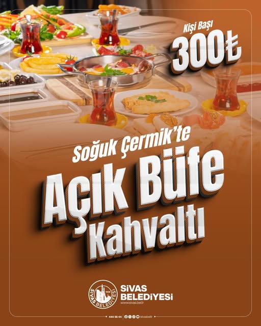 Sivas Soğuk Çermikte Açık Büfe Kahvaltı 300 tl -sivas gazete haber-radyo bora