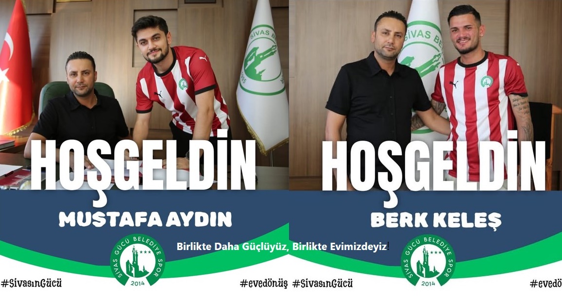 Sivas Gücü Belediyespor 2025-2026 sezonu kadro yapılanmamız kapsamında Sivaslı Mustafa Aydın ve Berk Keleş’i kadrosuna dahil etti -SİVAS GAZETE HABER -RADYOBORA