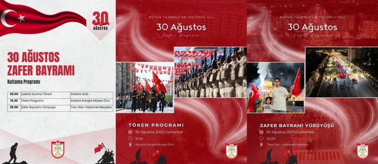 Sivas'ta 30 Ağustos Zafer Bayramı Kutlama Programı -sivas gazete haber -radyo bora
