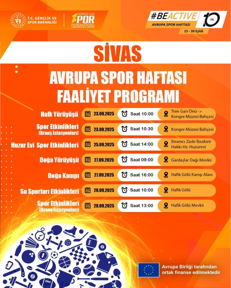 Sivas Avrupa Spor Haftası Faaliyeti sivasgazetehaber radyobora