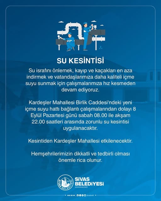 Sivas' ta Su Kesintisi -SİVASGAZETEHABER-RADYOBORA