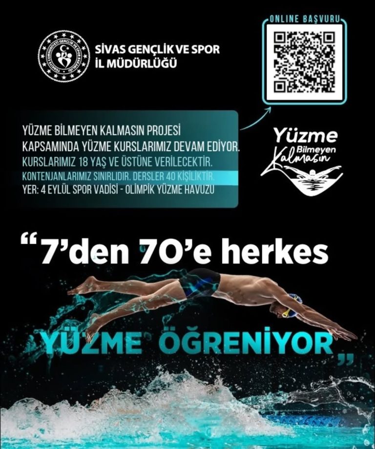 Sivas'ta 7 Den 70 E Herkes Yüzme Öğreniyor -sivasgazetehaber-radyobora