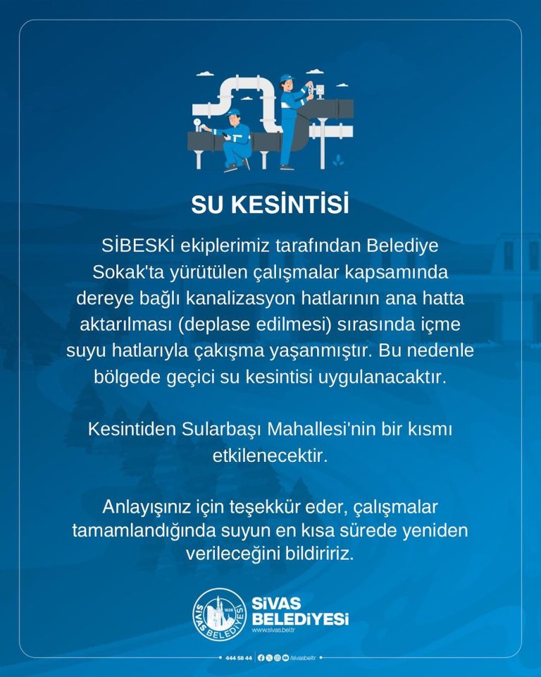 Sivas'ta Su Kesintisi sivasgazetehaber radyobora