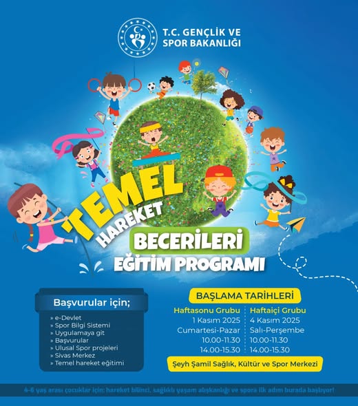 Sivas'ta Temel Hareket Beceri Eğitim programı Başlıyorsivasgazetehaber radyobora