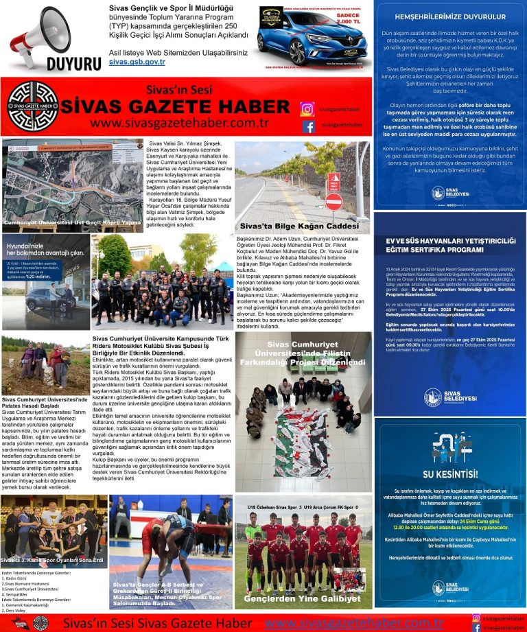 sivas gazete haber