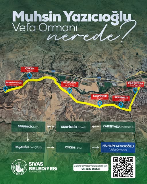 Muhsin Yazıcıoğlu Vefa Ormanı’na ulaşım güzergâhı sivasgazetehaber radyobora