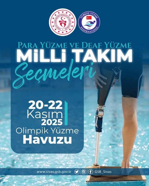 Sivas'ta Para Yüzme ve Deaf Yüzme Milli Takımı Seçmeleri sivasgazetehaber radyobora