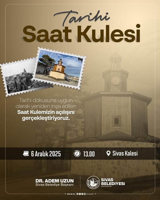 Sivas Kalesi’ndeki Saat Kulesi SİVASGAZETEHABER RADYOBORA