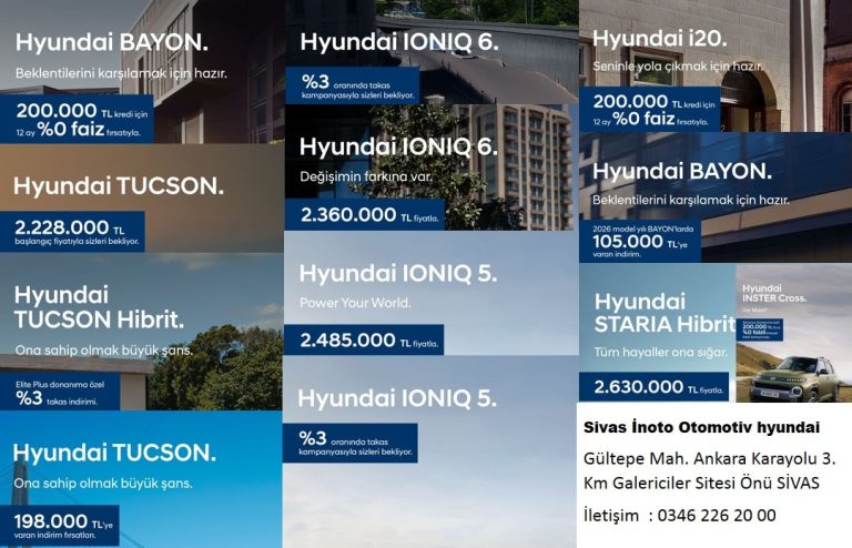 inoto otomotiv Hyundai sivas şubat 2026