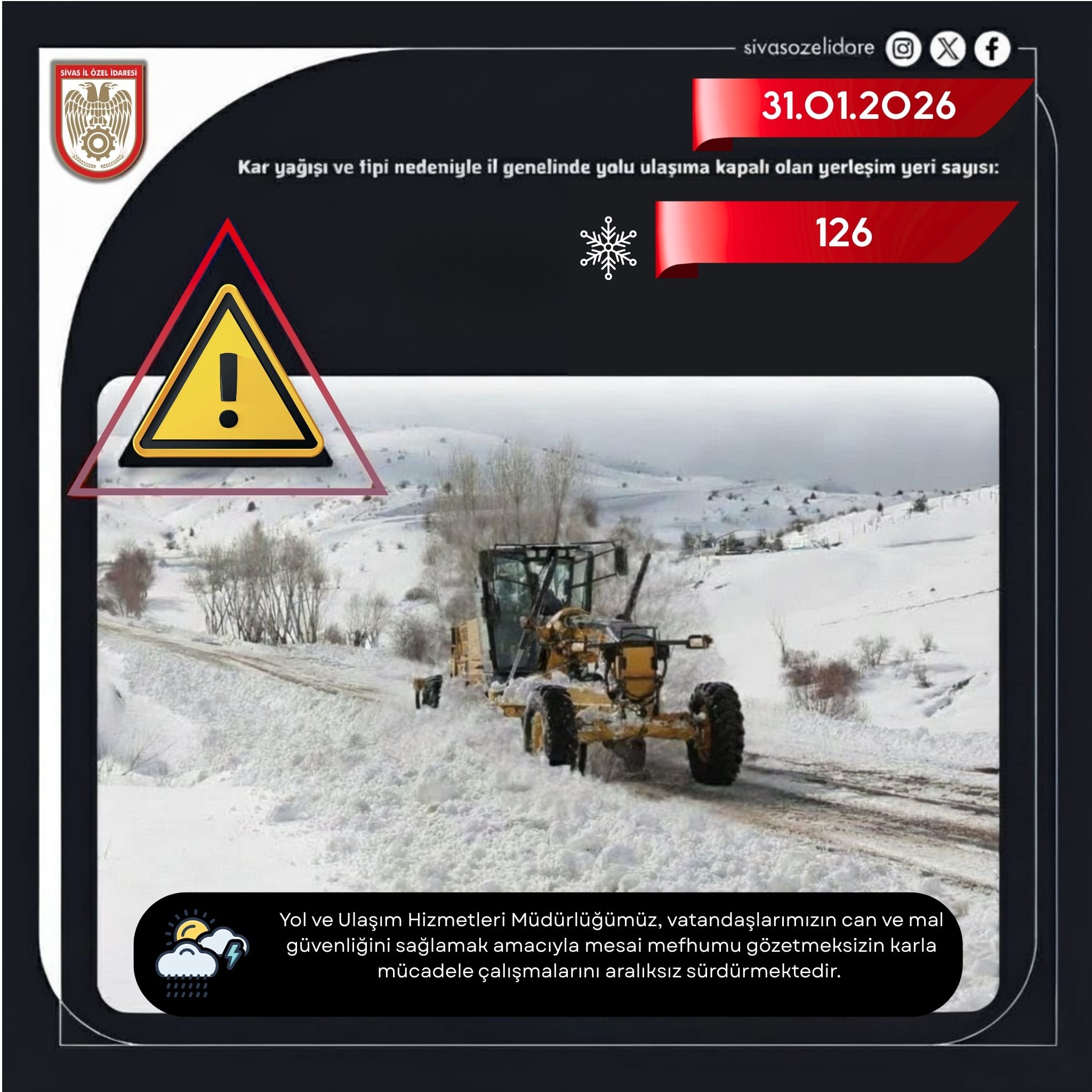 31.01.2026 sivasta karla mücadele sivasgazetehaber radyobora