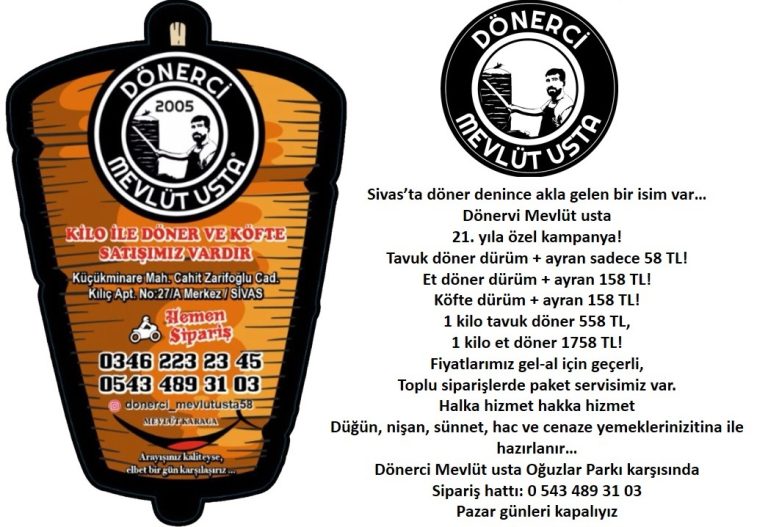 Dönerci Mevlüt Ustadan 21. Yıl Kampanya sivasgazetehaber radyobora
