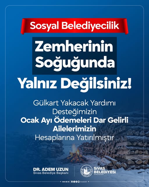 Sivas Belediyesinden Sosyal Destek sivasgazetehaber radyobora