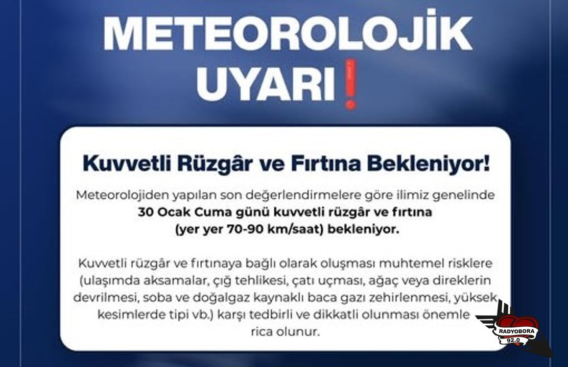 Sivas İçin Meteorolojik Uyarı radyobora