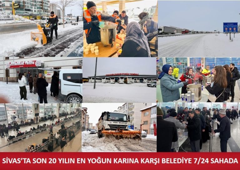 Sivas'ta Son 20 Yılın En Yoğun Karına Karşı Belediye 724 Sahada