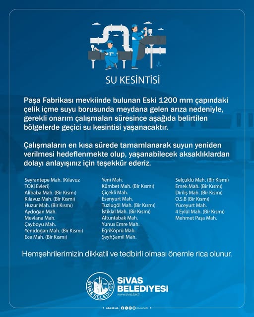 sivas'ta su kesintisi sivasgazetehaber radyobora