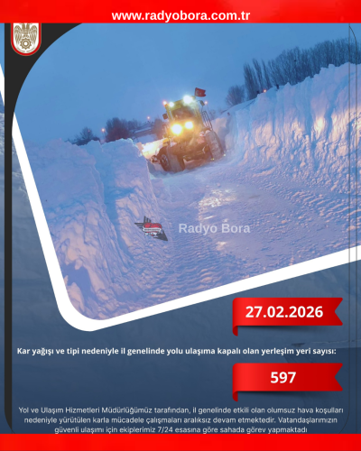 27.02.2026 tarihi  Sivas'ta Karla Mücadele radyobora