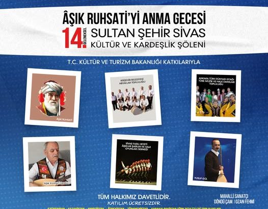 Âşık Ruhsati’yi Anma Gecesi sivasgazetehaber radyobora