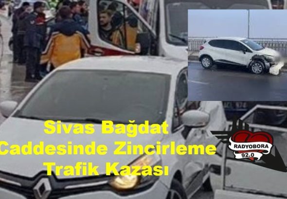 Sivas Bağdat Caddesinde Zincirleme Trafik Kazası radyobora