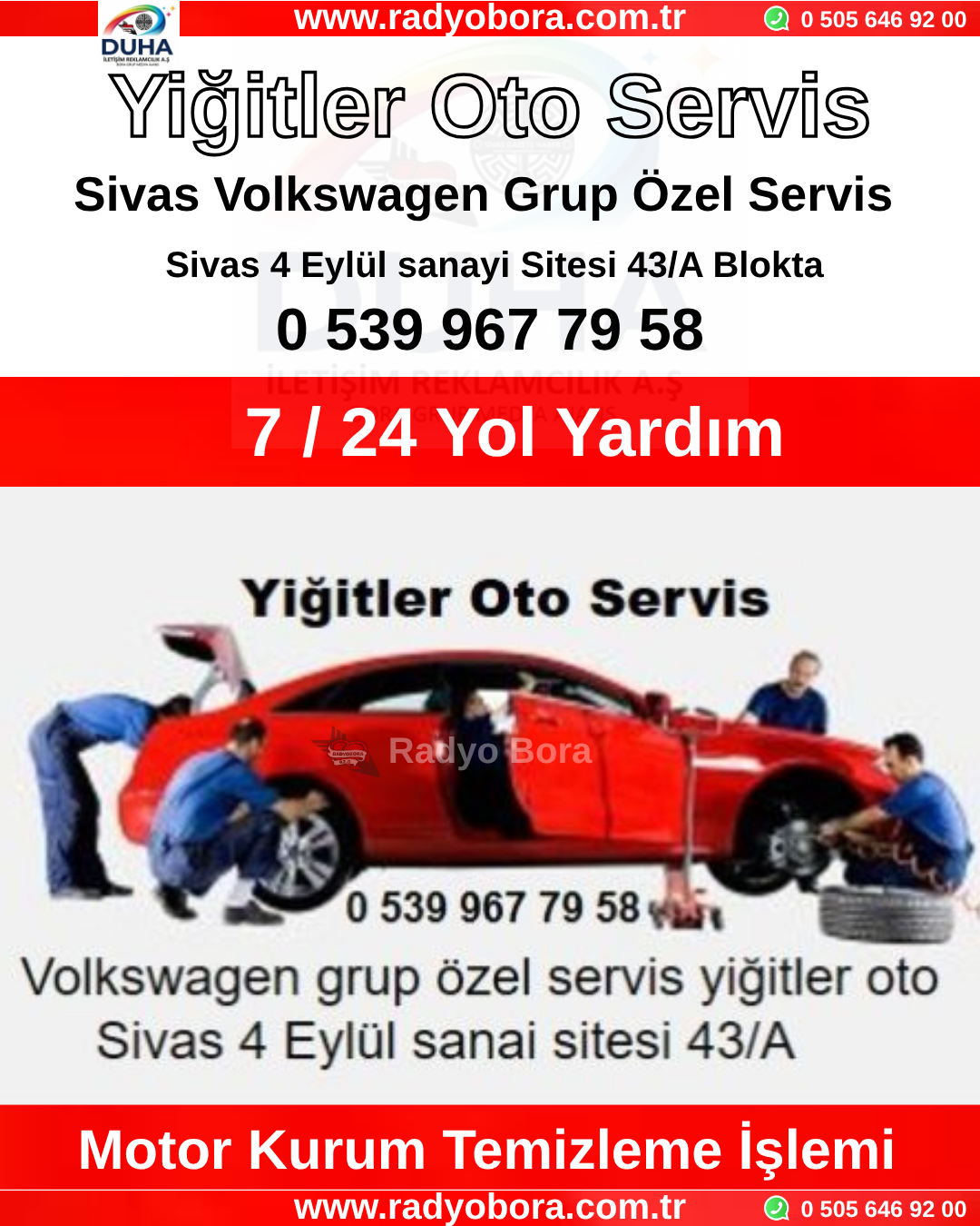 yiğitler oto servis motor kurum temizliği Radyo Bora