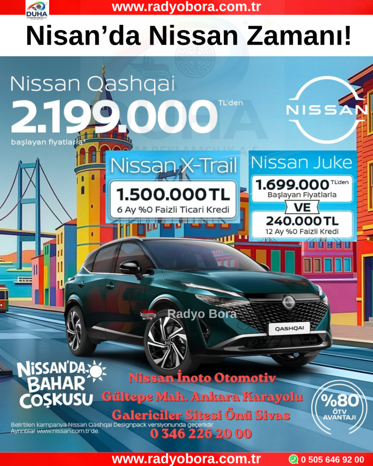 Nissan İnoto Otomotiv Nisan 2026 radyobora