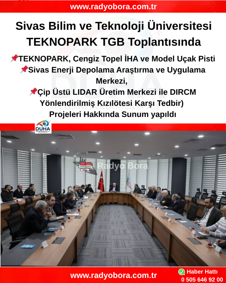 Sivas Bilim ve Teknoloji Üniversitesi TEKNOPARK TGB Toplantısında radyo bora