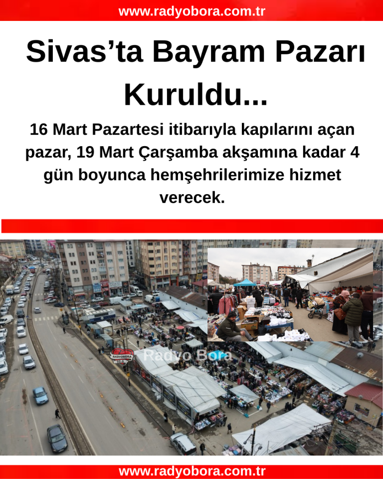 Sivas’ta Bayram Pazarı Kuruldu...radyo bora