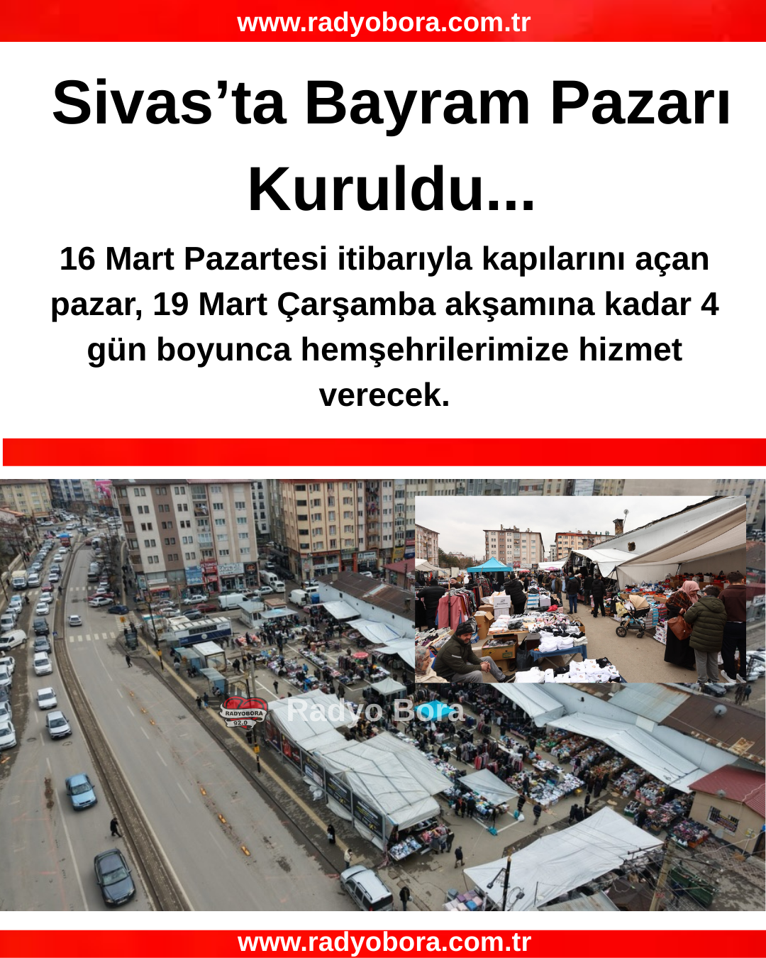 Sivas’ta Bayram Pazarı Kuruldu...radyo bora