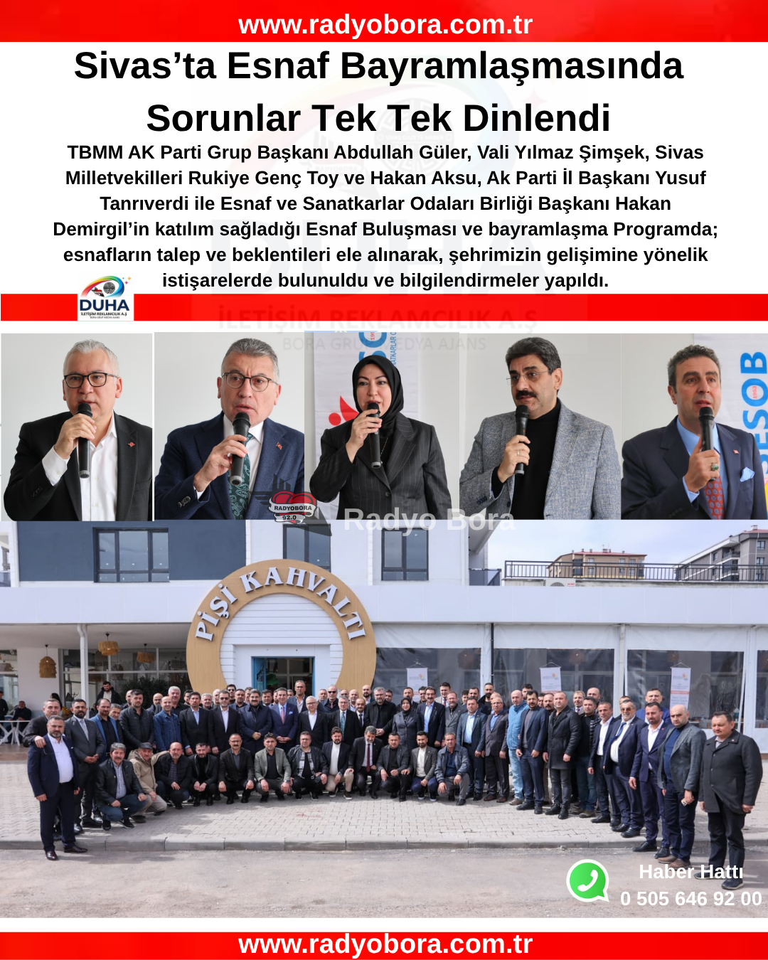 Sivas’ta Esnaf Bayramlaşmasında Sorunlar Tek Tek Dinlendi RADYO BORA