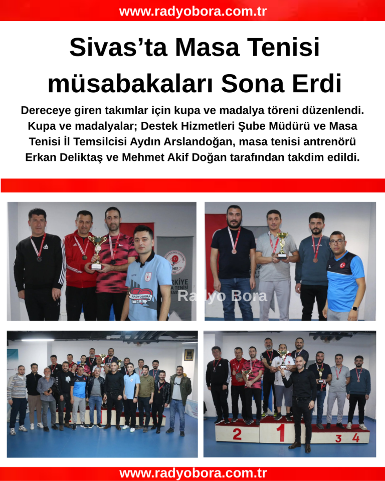 Sivas’ta Masa Tenisi müsabakaları Sona Erdi radyo bora