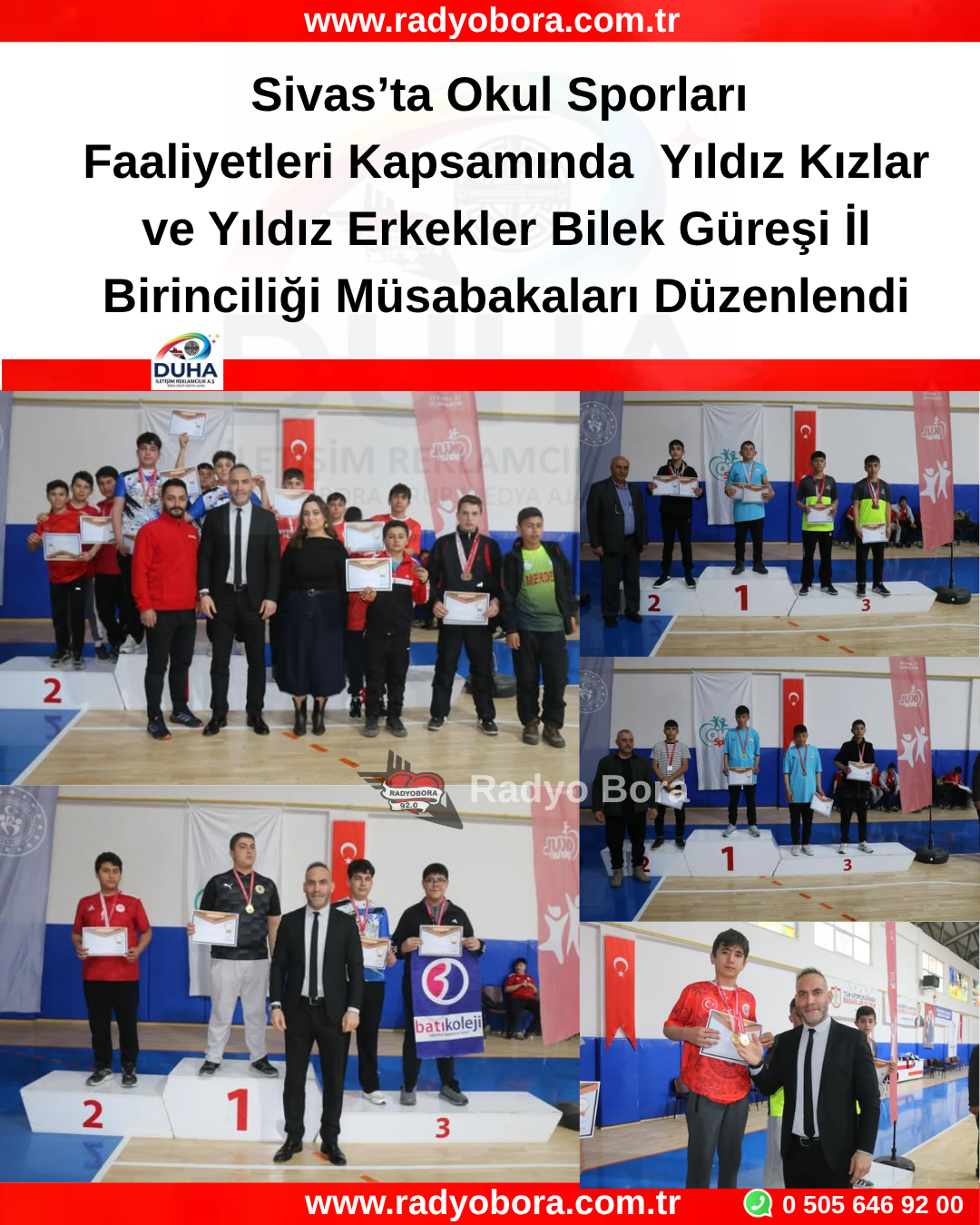 Sivas’ta Okul Sporları Faaliyetleri KapsamındaYıldız Kızlar ve Yıldız Erkekler Bilek Güreşi İl Birinciliği Müsabakaları Düzenlendi RADYO BORA