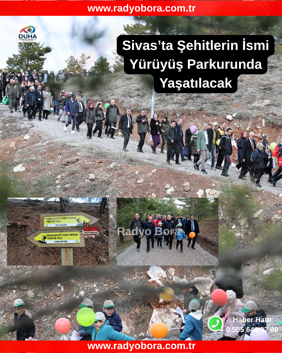 Sivas’ta Şehitlerin İsmi Yürüyüş Parkurunda Yaşatılacak radyo bora