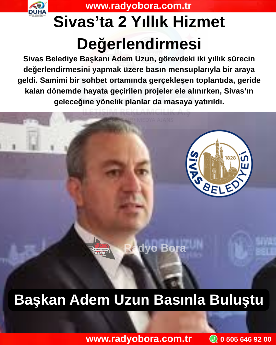 Başkan Adem Uzun Basınla Buluştu radyo bora