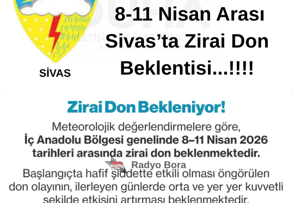 Meteorolojiden Uyarı 8-11 Nisan Arası Sivas’ta Zirai Don Beklentisi...!!!! radyobora