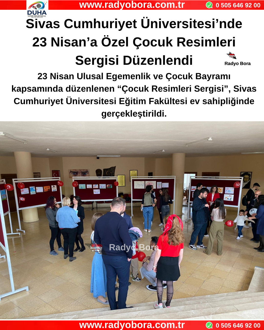 Sivas Cumhuriyet Üniversitesi’nde 23 Nisan’a Özel Çocuk Resimleri Sergisi Düzenlendi Radyo Bora