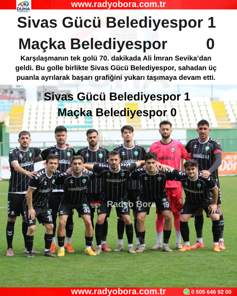 Sivas Gücü Belediyespor 1 Maçka Belediyespor 0 radyobora