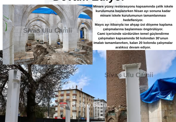 Sivas Ulu Cami’de Restorasyon Çalışmaları Devam Ediyor Radyo Bora