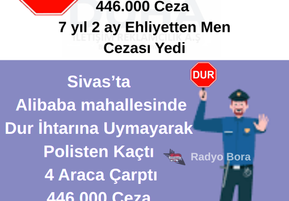 Sivas’ta Dur İhtarına Uymayarak Polisten Kaçtı radyobora
