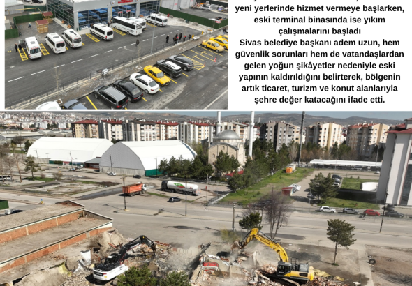 Sivas’ta Eski İlçe ve Köy Terminali Yıkımı Başladı Radyo Bora