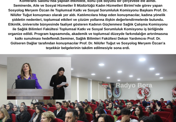 Sivas’ta Kadına Yönelik Şiddetle Mücadele Farkındalığı Ele Alındı Radyo Bora