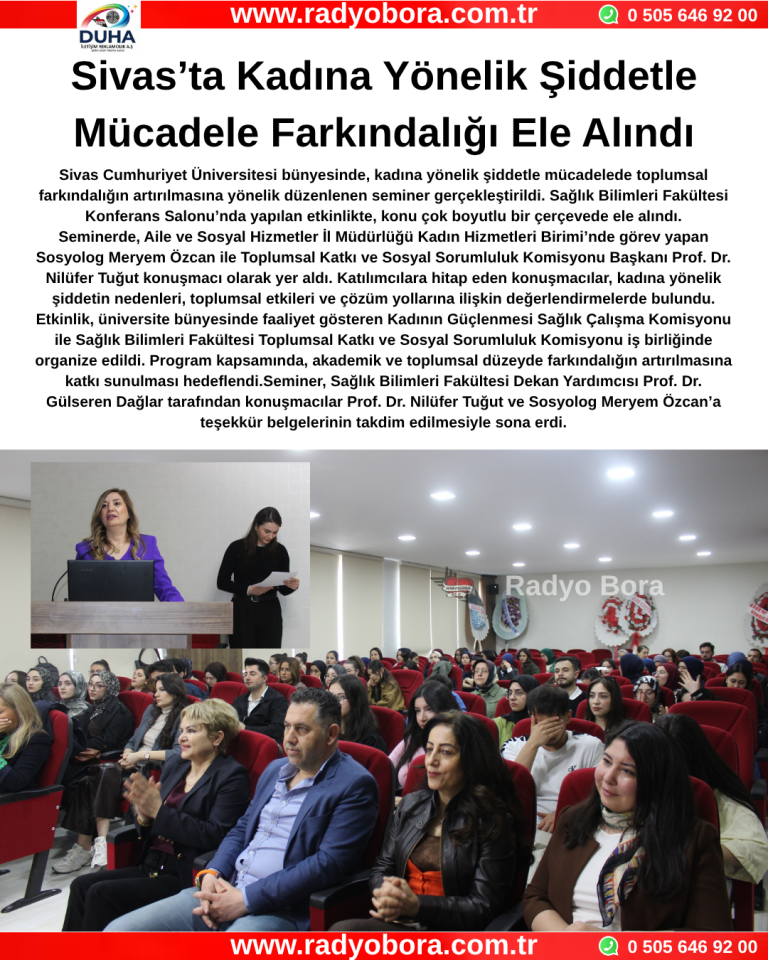 Sivas’ta Kadına Yönelik Şiddetle Mücadele Farkındalığı Ele Alındı Radyo Bora
