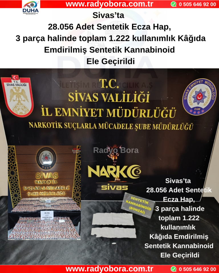 Sivas'ta Narkotik Operasyonu Radyo Bora