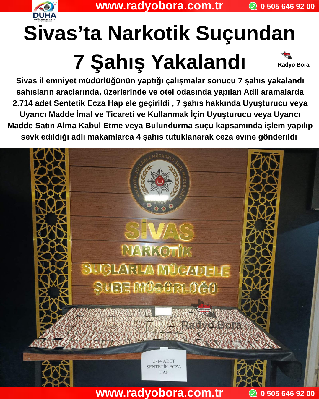Sivas’ta Narkotik Suçundan 7 Şahış Yakalandı Radyo Bora