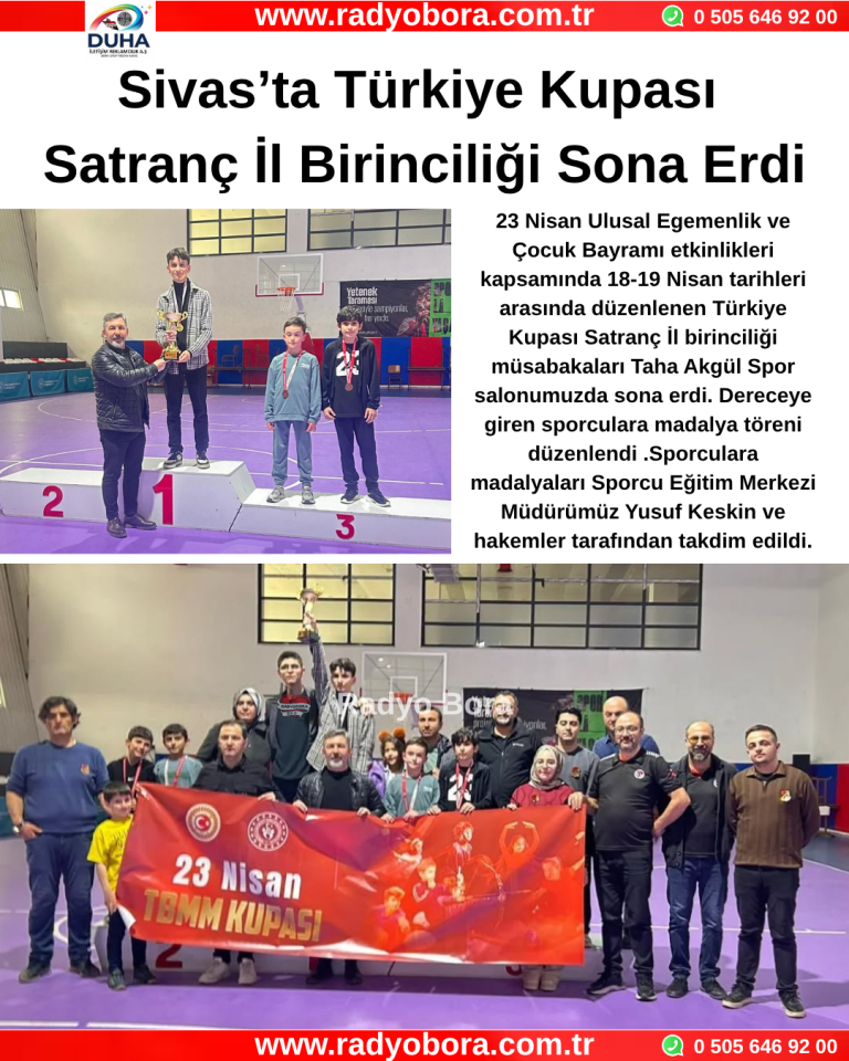 Sivas’ta Türkiye Kupası Satranç İl Birinciliği Sona Erdi Radyo Bora