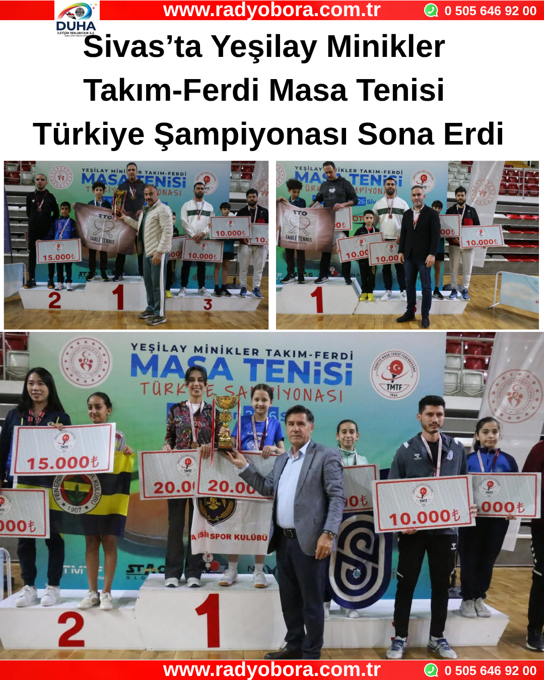 Sivas’ta Yeşilay Minikler Takım-Ferdi Masa Tenisi Türkiye Şampiyonası Sona Erdi Radyo Bora